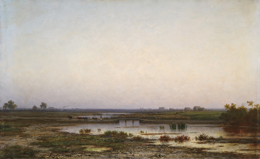 Ligeti Antal (1823-1890) Mocsaras táj, 1885
