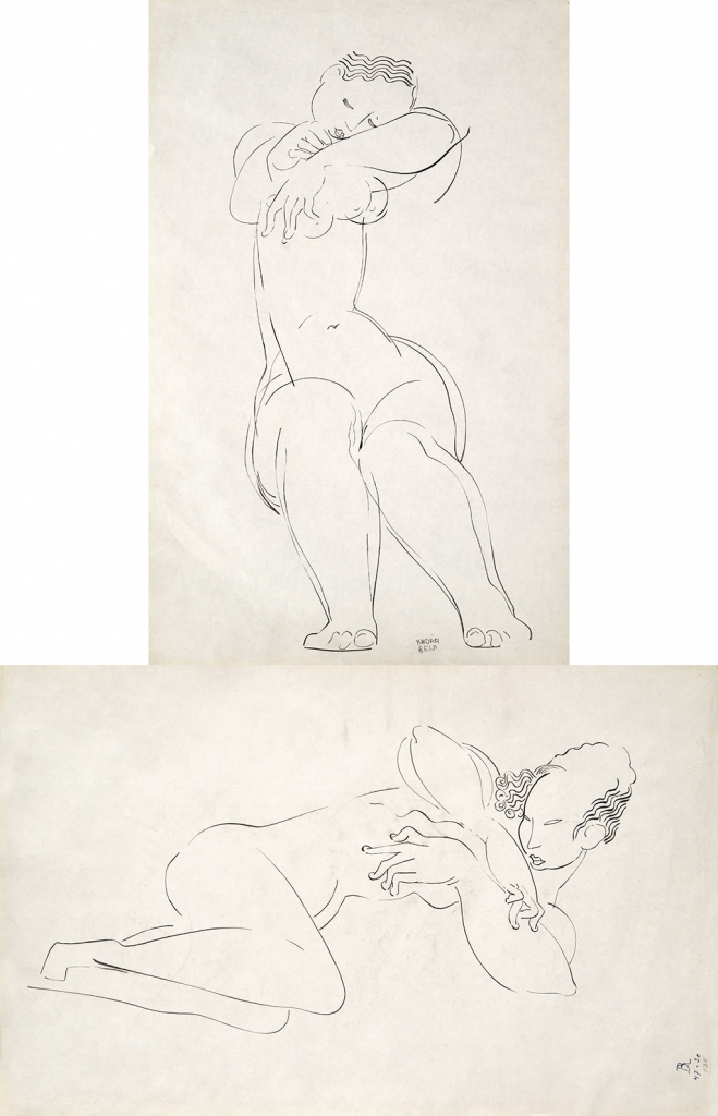 Kádár Béla (1877-1956) Eros, ca. 1932, On the reverse: Lying nude