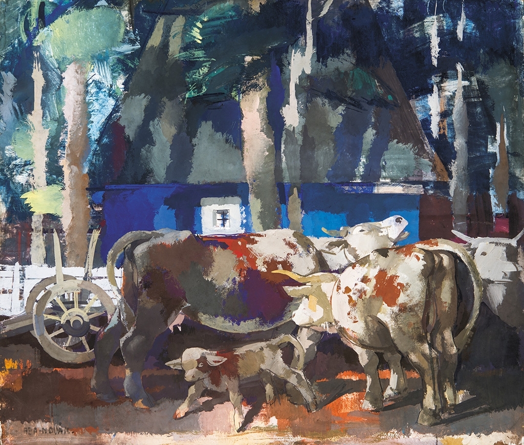 Aba-Novák Vilmos (1894-1941) Resting cows, 1937