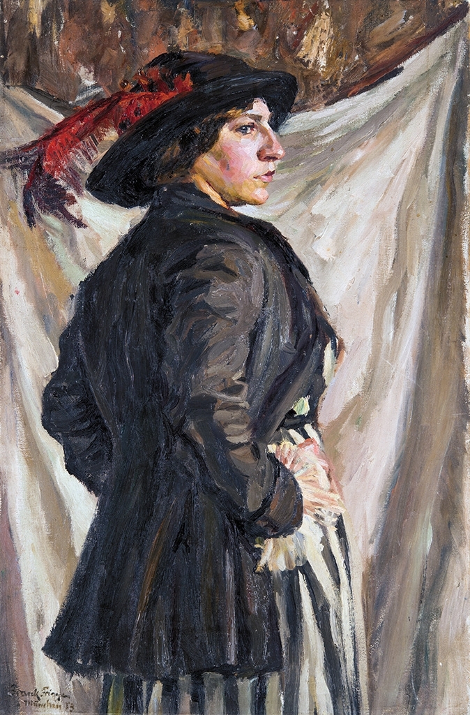 Frank Frigyes (1890-1976) Lady in a hat, 1913