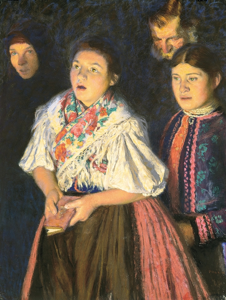 Poll Hugó (1867-1931) Részlet a Hazatérés a búcsúból képhez
