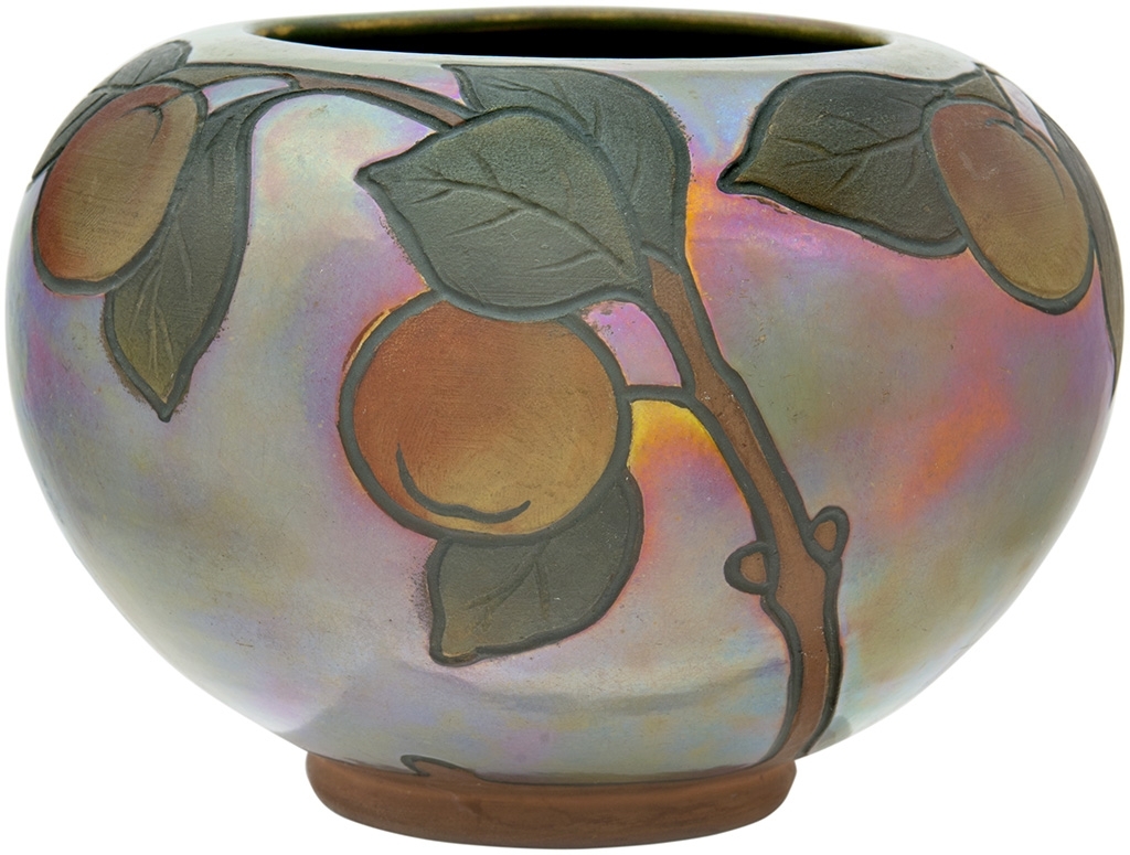 Zsolnay Rose-bowl with oranges, Zsolnay, c. 1900