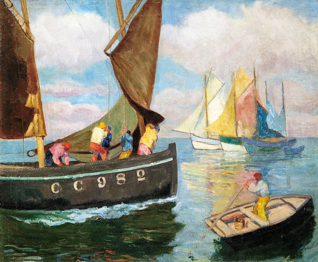 Tibor Ernő (1885-1945) Colorful sails