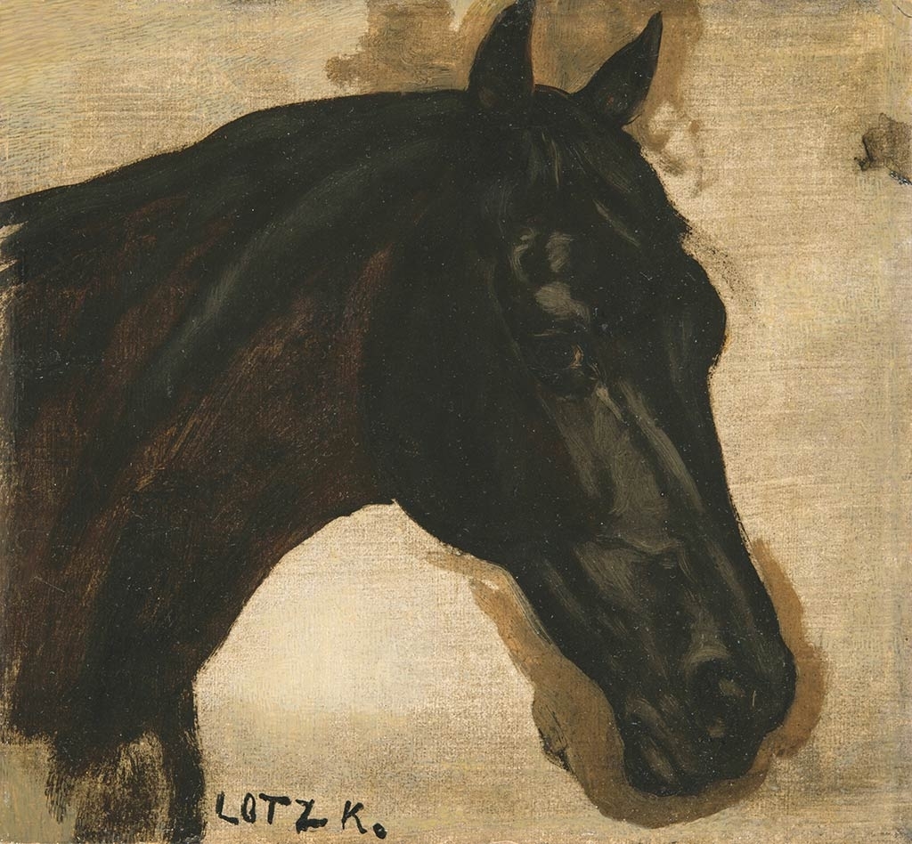 Lotz Károly (1833-1904) Fekete ló