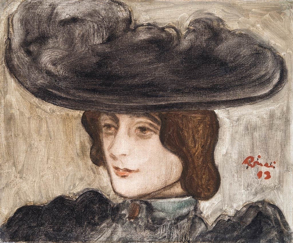 Rippl-Rónai József (1861-1927) Feketekalapos hölgy, 1893