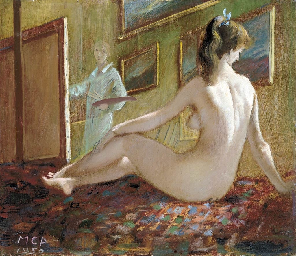 Molnár C. Pál (1894-1981) Nude in the Atelier, 1950