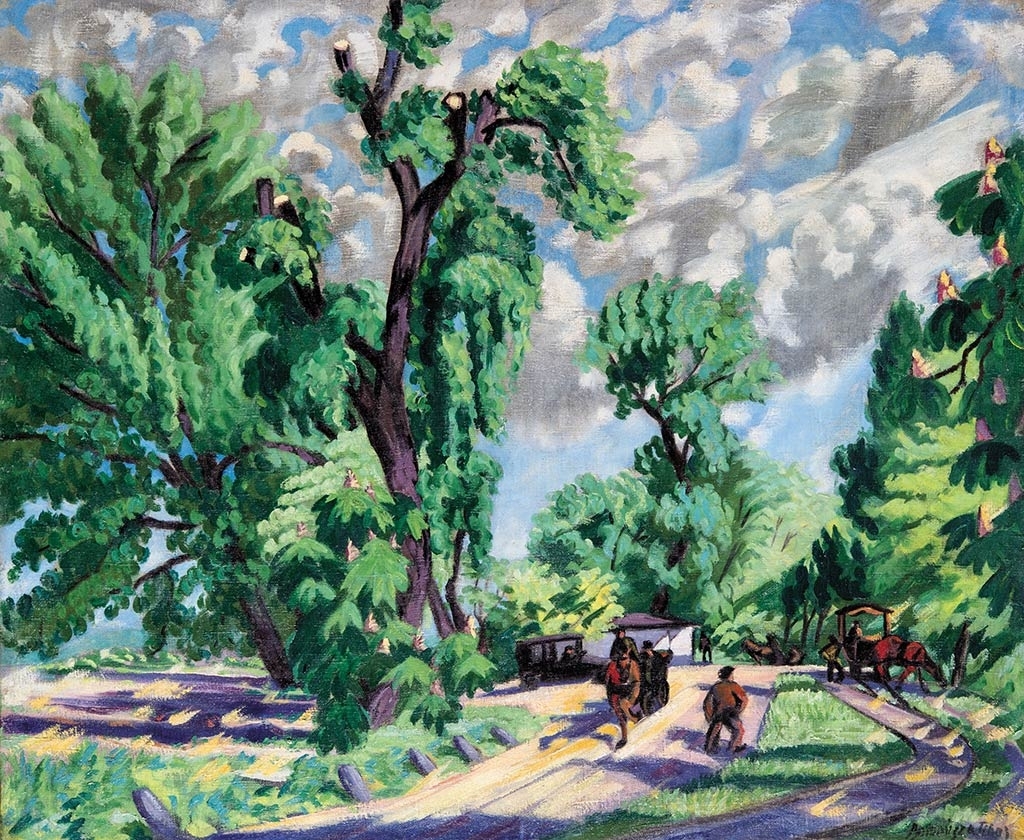 Boromisza Tibor (1880-1960) Horse-drawn railway at the Margaret Island (In the Park), 1921-1922