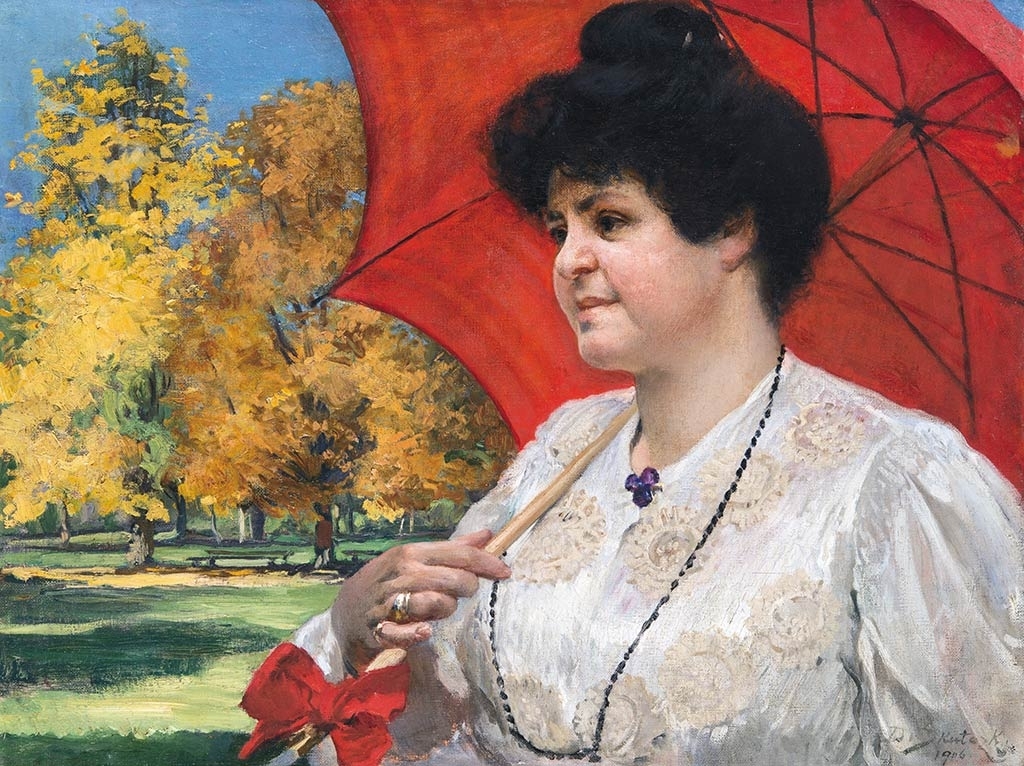 Skuteczky Döme (1850-1921) Portrait of Regina Baumgarten, 1906