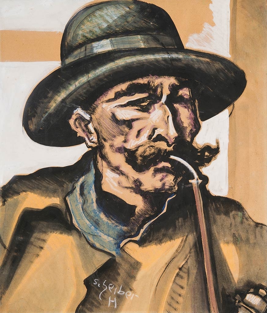 Scheiber Hugó (1873-1950) Pipe smoker