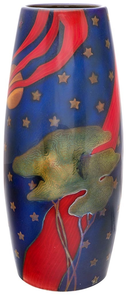 Zsolnay Vase with the panorama of a night landscape, Zsolnay, 1898,