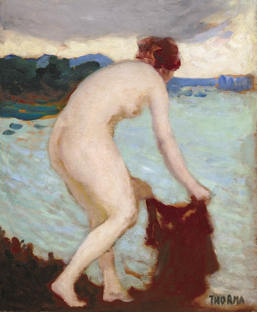 Thorma János (1870-1937) Nude with veil (On the Waterfront)