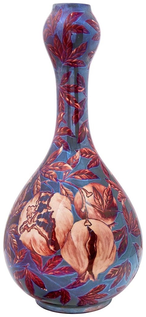 Zsolnay Calabash vase with Pomegranate decor, Zsolnay, 1900