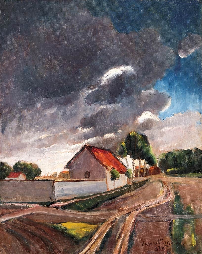 Ilosvai Varga István (1895-1978) Stormclouds above the village, 1930