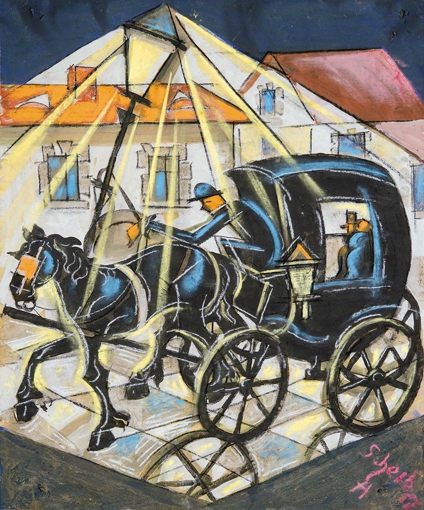 Scheiber Hugó (1873-1950) Ride at night