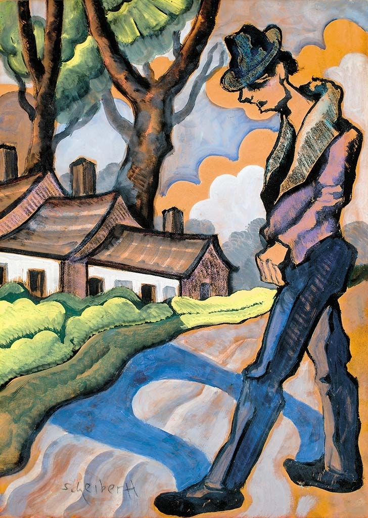 Scheiber Hugó (1873-1950) Man in a Hat