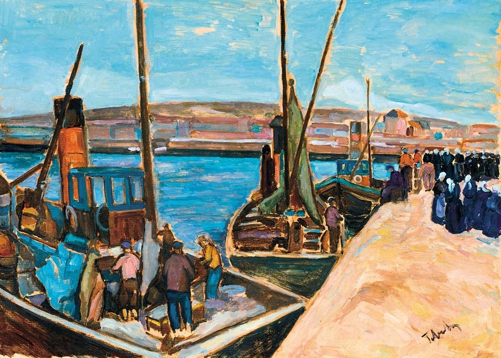 Tibor Ernő (1885-1945) Harbour in Bretagne