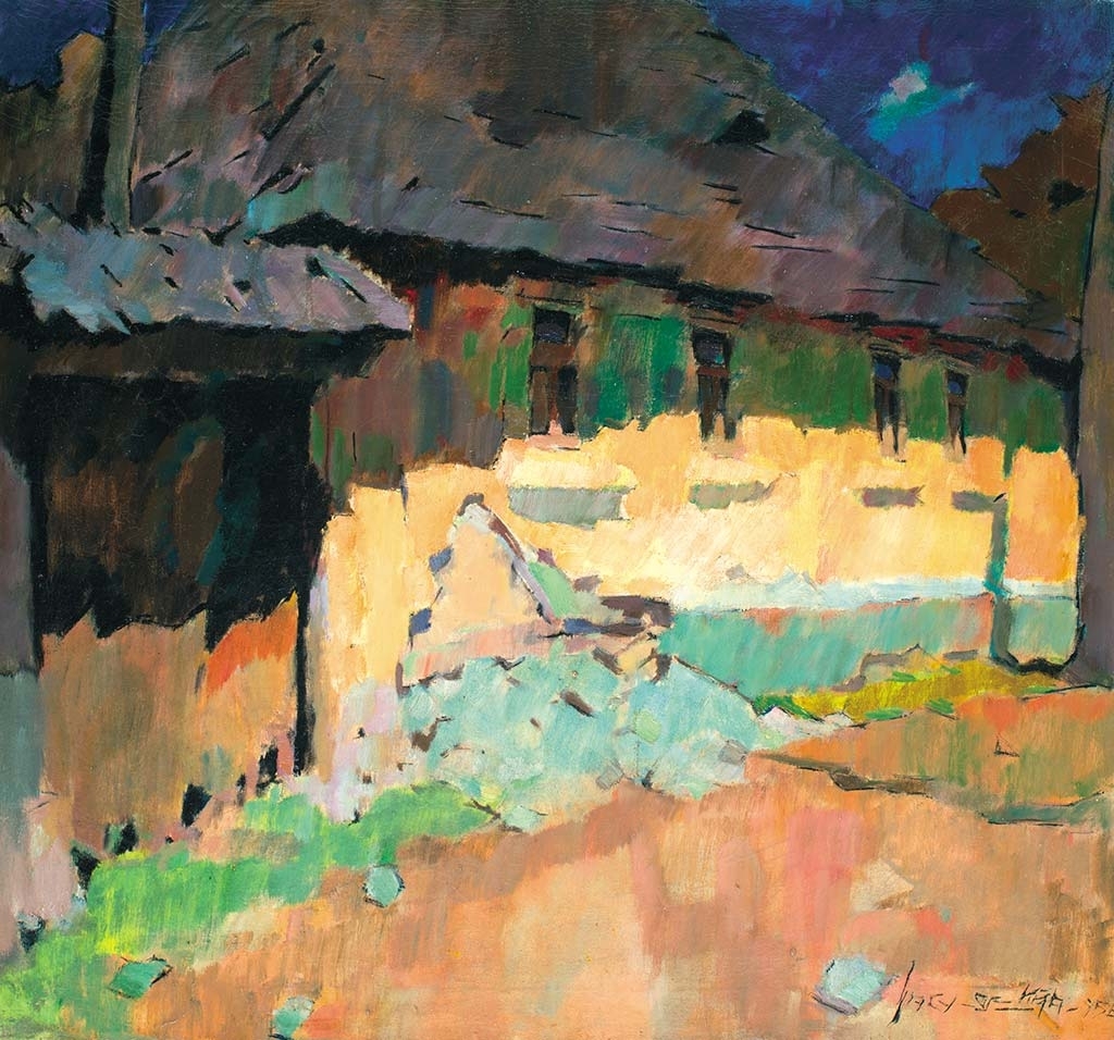 Nagy Oszkár (1883-1965) Sunny house wall, 1956
