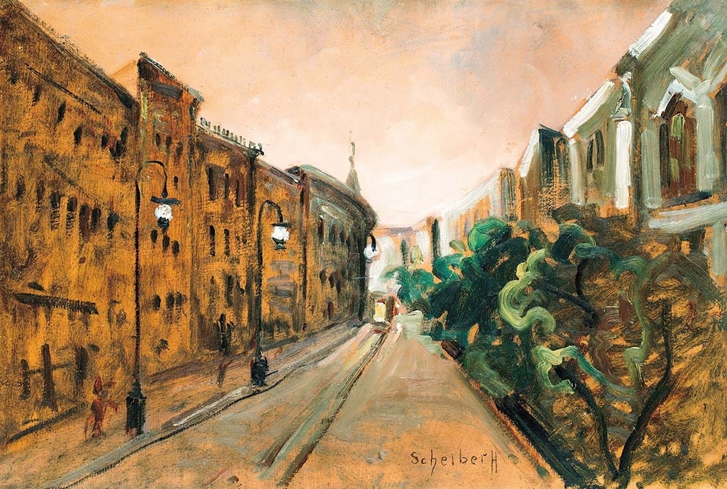 Scheiber Hugó (1873-1950) Street view