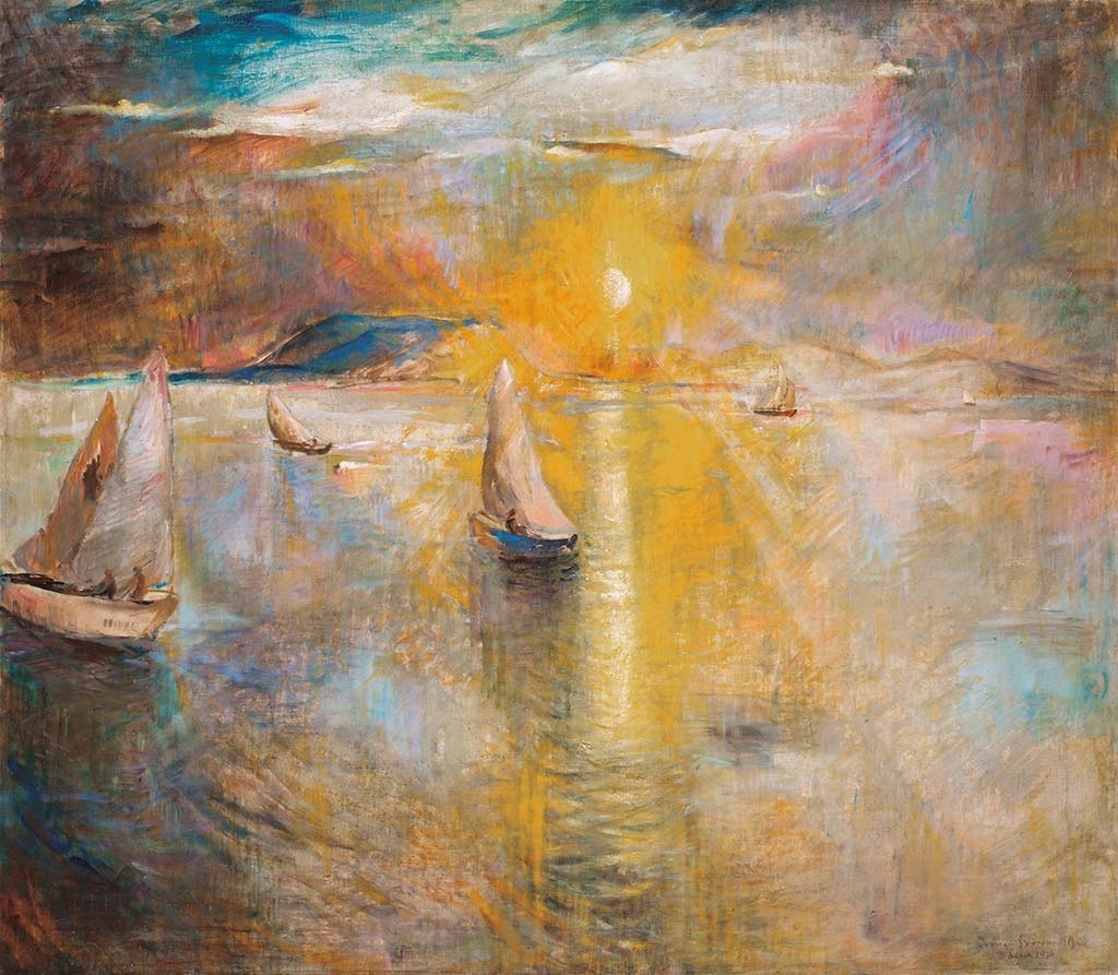 Iványi Grünwald Béla (1867-1940) Sunrise at Lake Balaton, 1936