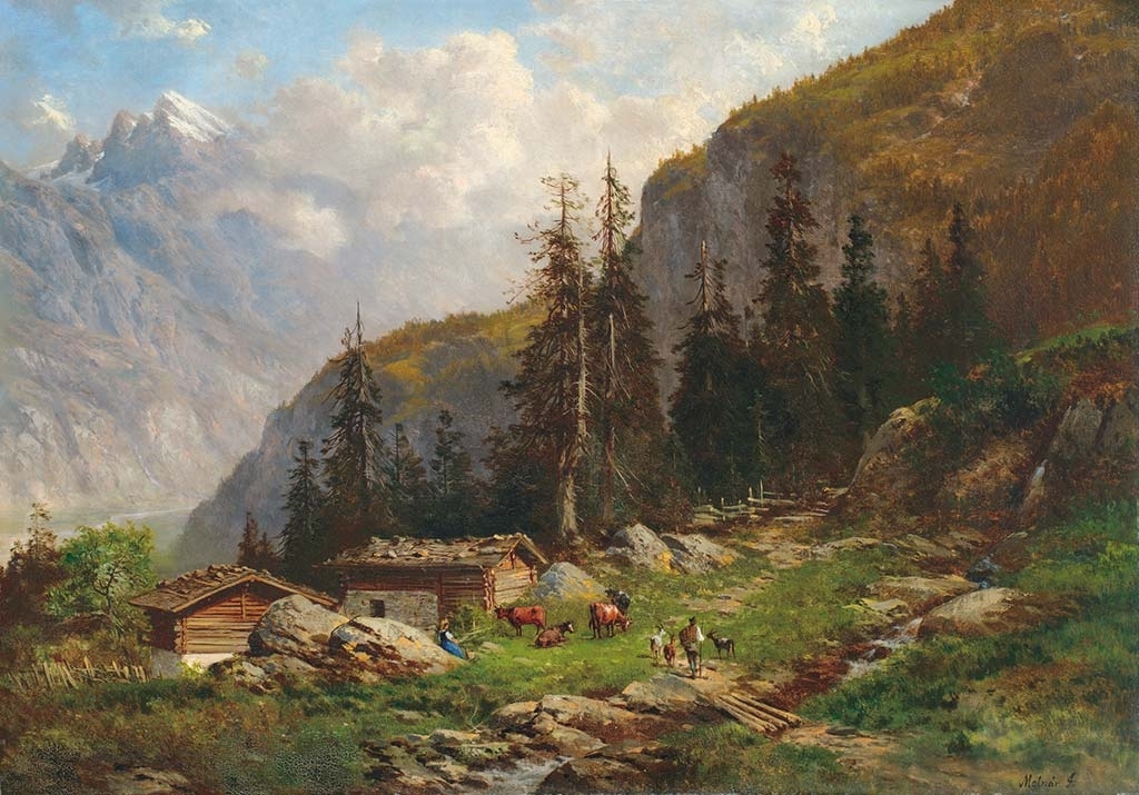 Molnár József (1821-1899) Alpesi részlet, 1880-as évek