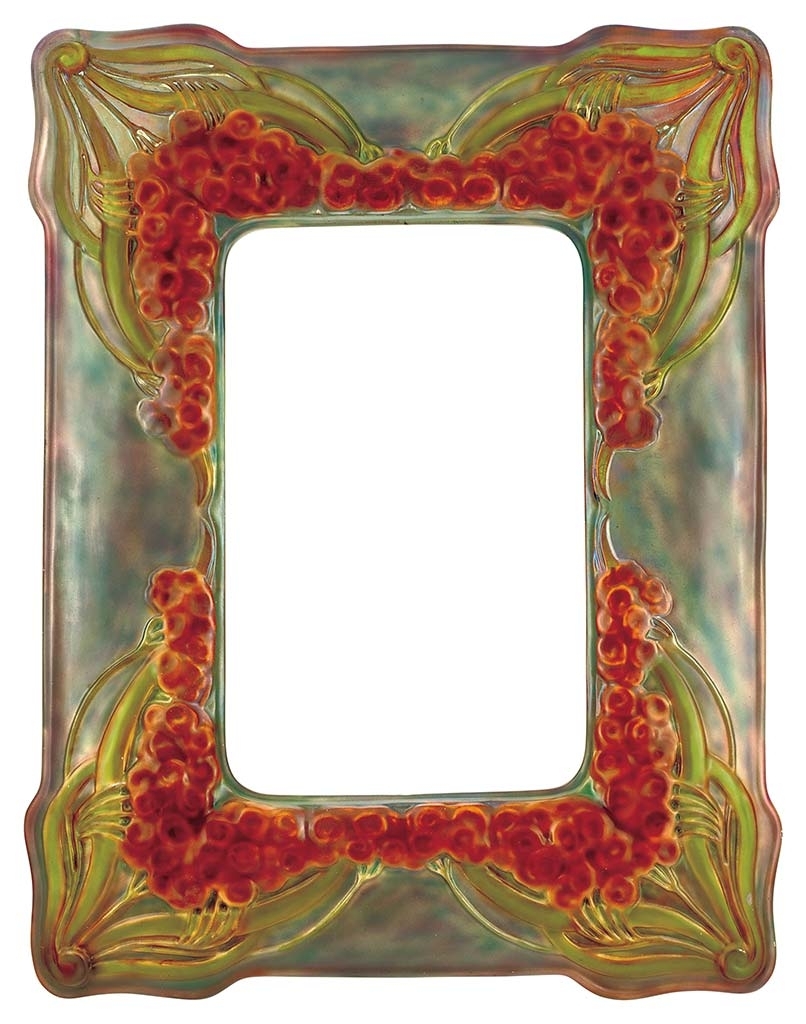 Zsolnay Mirror frame with Hyacints, Zsolnay, 1905