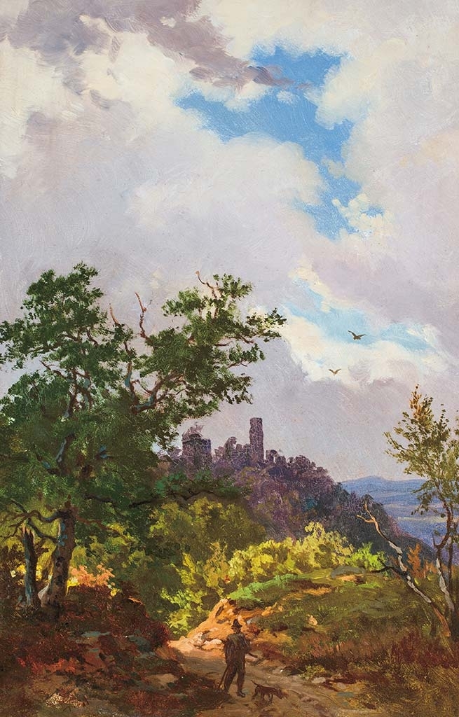 Brodszky Sándor (1819-1901) Tiroli vár (tájkép romos épülettel), 1896