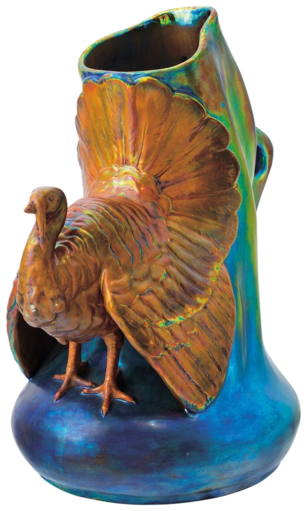 Zsolnay Turkey vase, 1900 Design by: Mack, Lajos
