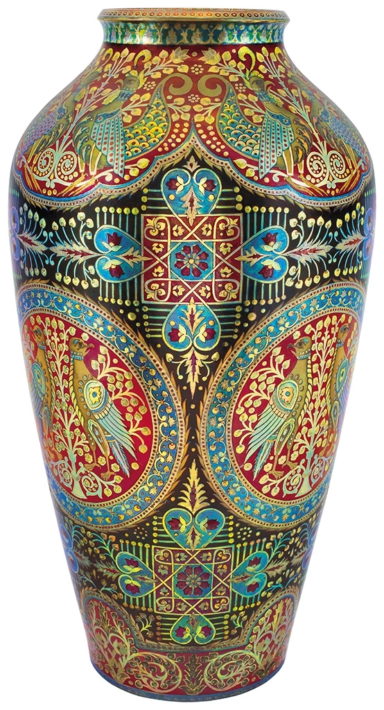 Zsolnay Vase with Millenial Decor, 1911 Desing by: Hidasi, Pilló Sándor
