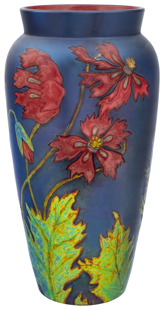 Zsolnay Vase with poppyseed flowers, Zsolnay, 1899