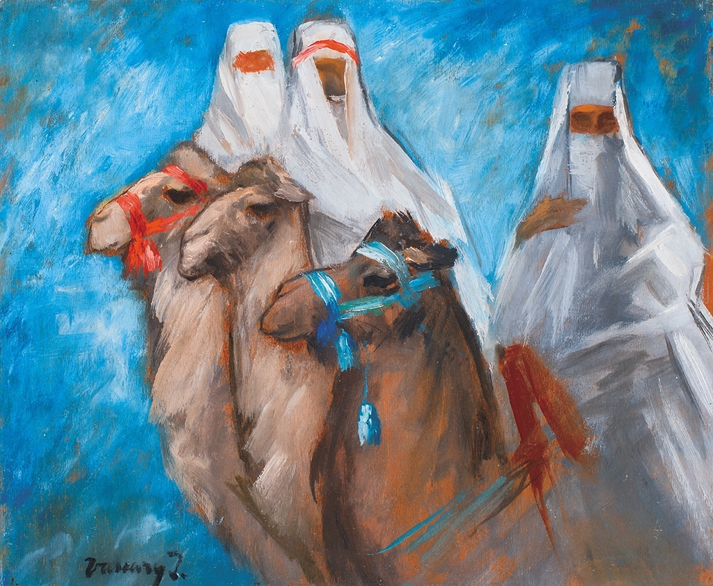 Vaszary János (1867-1939) Camels