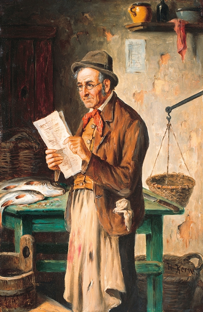 Kern Hermann Ármin (1838-1912) Fish vendor