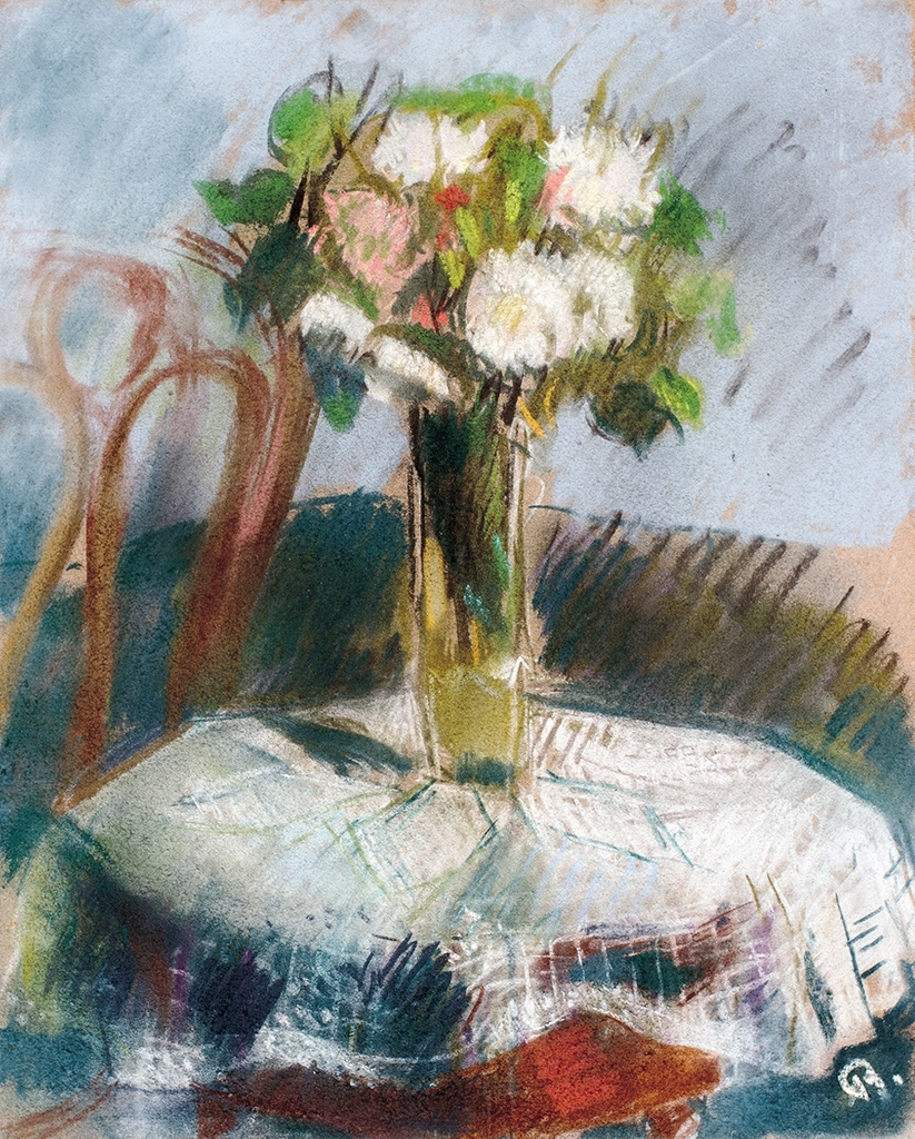 Bernáth Aurél (1895-1982) Still life with flower and lace, 1946