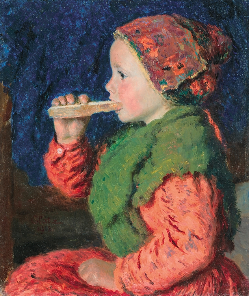 Glatz Oszkár (1872-1958) A vajas kenyér, 1918
