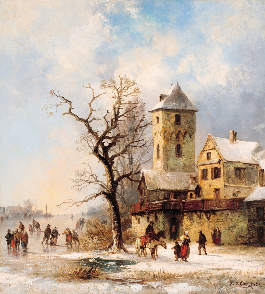 Püttner, Josef Carl Berthold 1821-1881 Ice-skaters, 1873