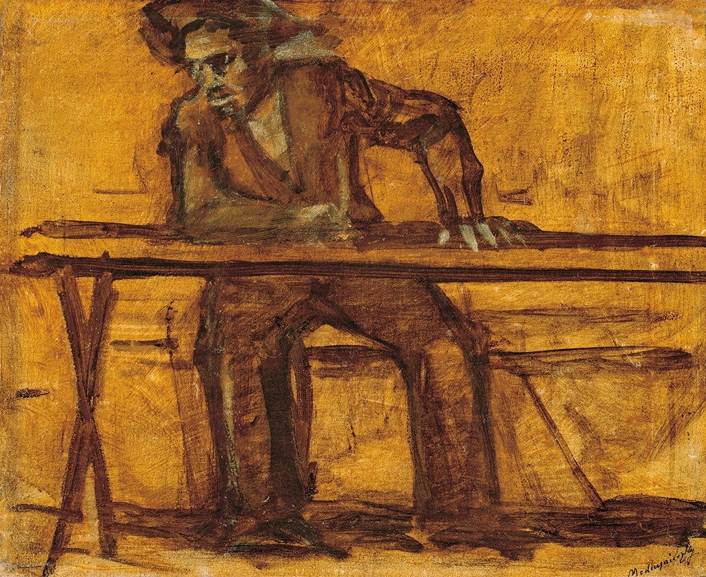 Mednyánszky László (1852-1919) Sitting outcast
