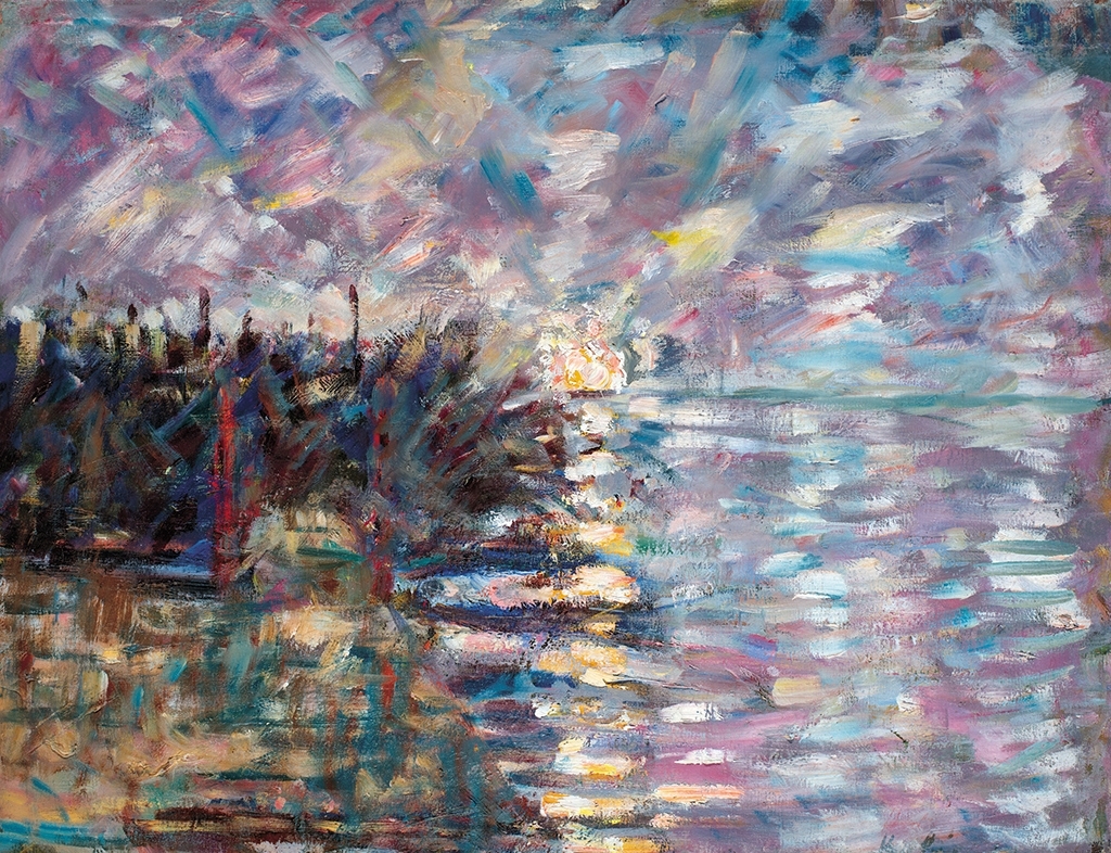 Halápy János (1893-1960) Sunrise on the Pier, c. 1950