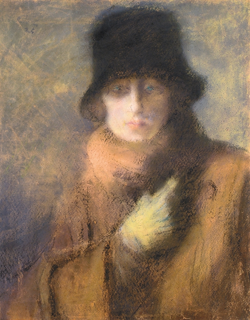 Rippl-Rónai József (1861-1927) Prémgalléros nő, 1924