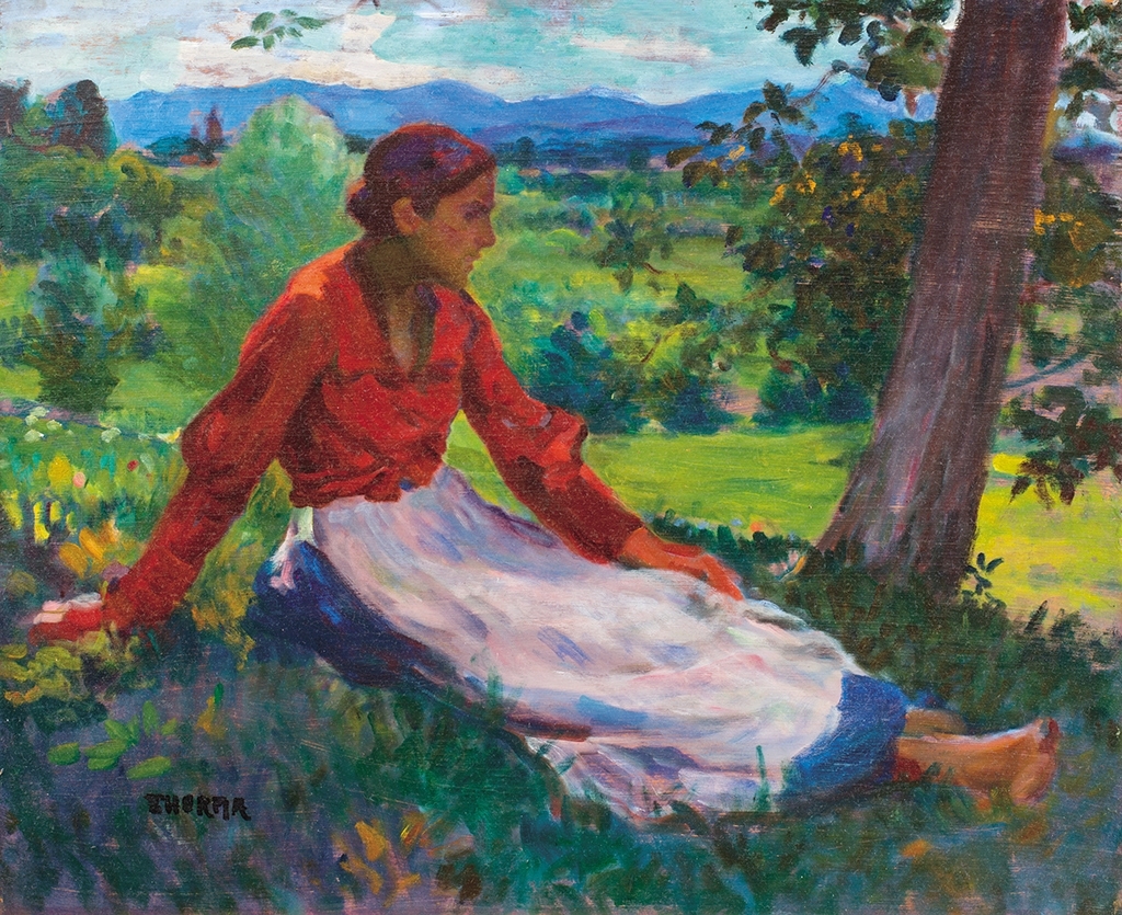 Thorma János (1870-1937) Sitting woman, c. 1930
