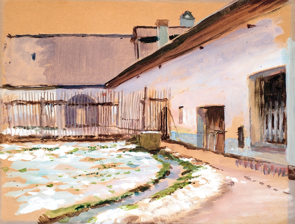 Mednyánszky László (1852-1919) Winter Yard