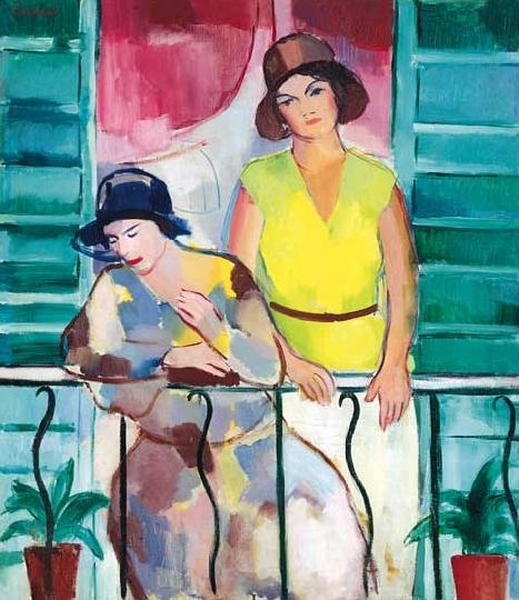 Emőd Aurél (1897-1958) Balkonon