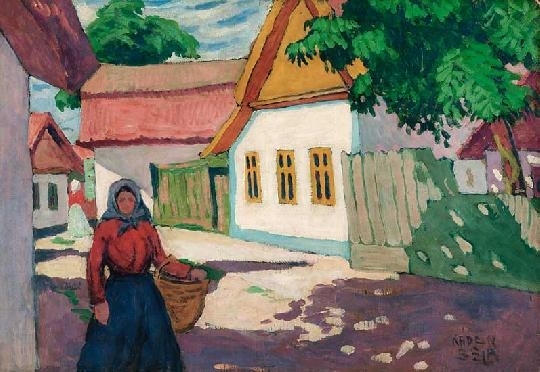 Kádár Béla (1877-1956) Street in summer brillance