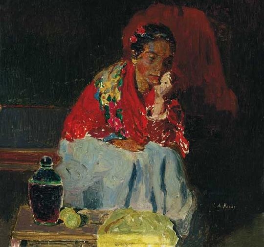 Herrer Cézár (1868-1919) Gypsy girl