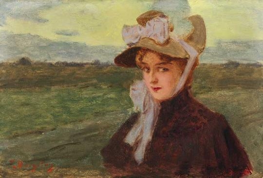 Margitay Tihamér (1859-1922) Lady in a hat