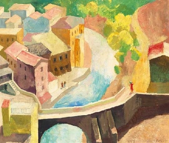 Patkó Károly (1895-1941) Italian town (Subiaco), 1931