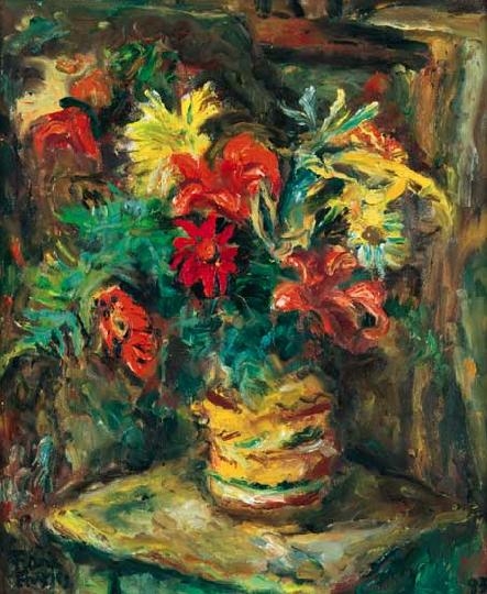 Frank Frigyes (1890-1976) Still life with flowers, 1971