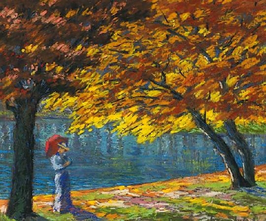 Irányi Iritz Sándor (1890-1975) Under the yellow leafy boughs