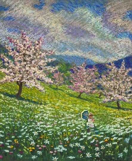 Irányi Iritz Sándor (1890-1975) Derékig érő tavaszi virágözön