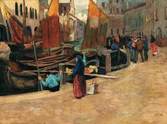 Tibor Ernő (1885-1945) Port in Chiaggio, 1939