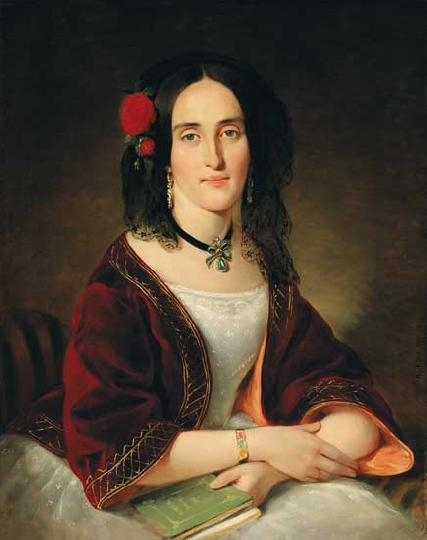 Tikos Albert (1815-1845) Portrait of Mrs. Ignác Giergl maiden name Margit Lockheimer, 1843