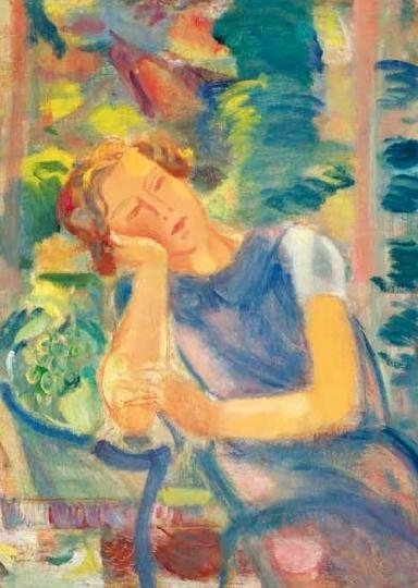 Márffy Ödön (1878-1959) Day-dreaming girl, end of 1930s